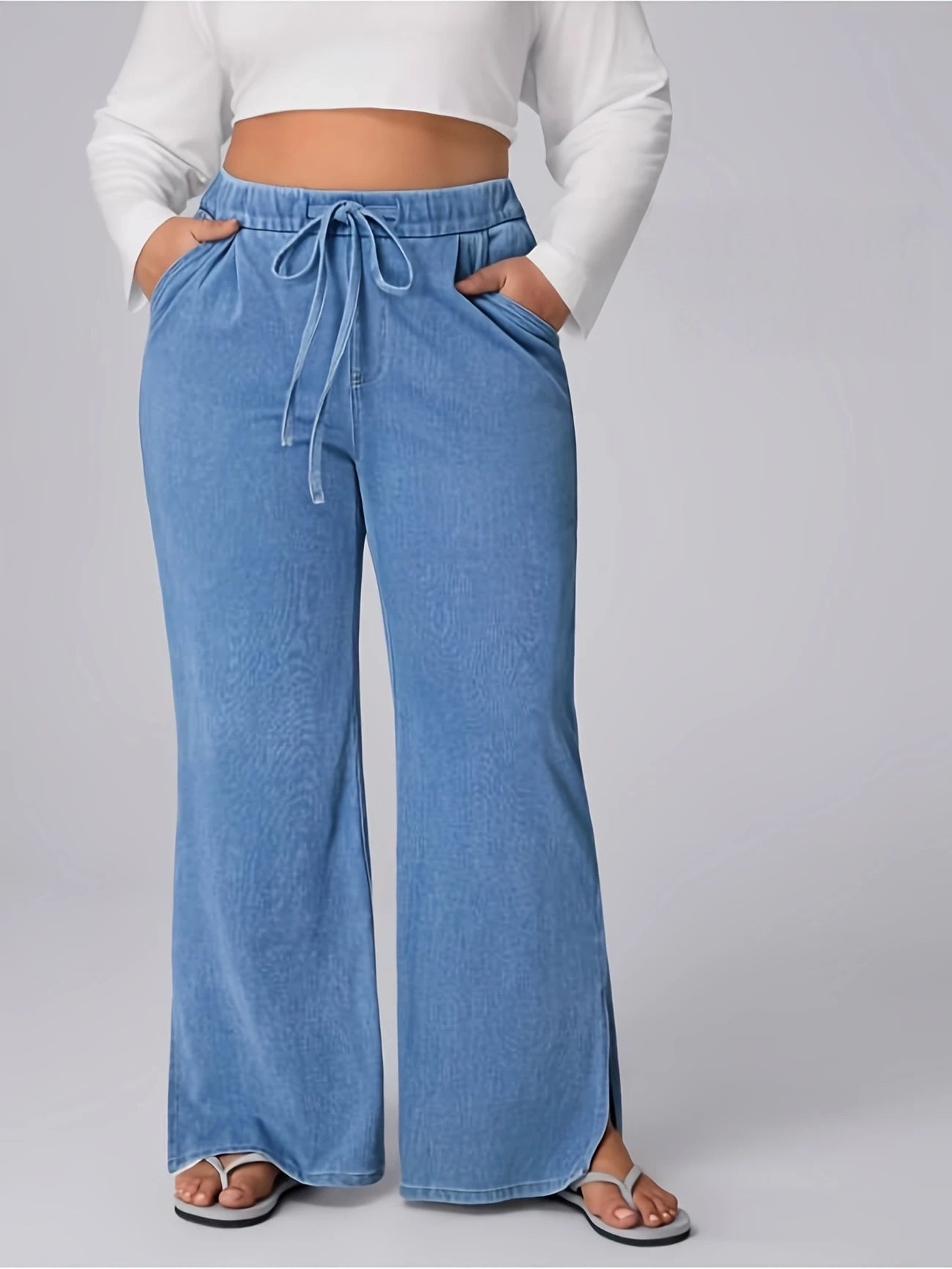 Jia Plus Size Wide Leg Denim