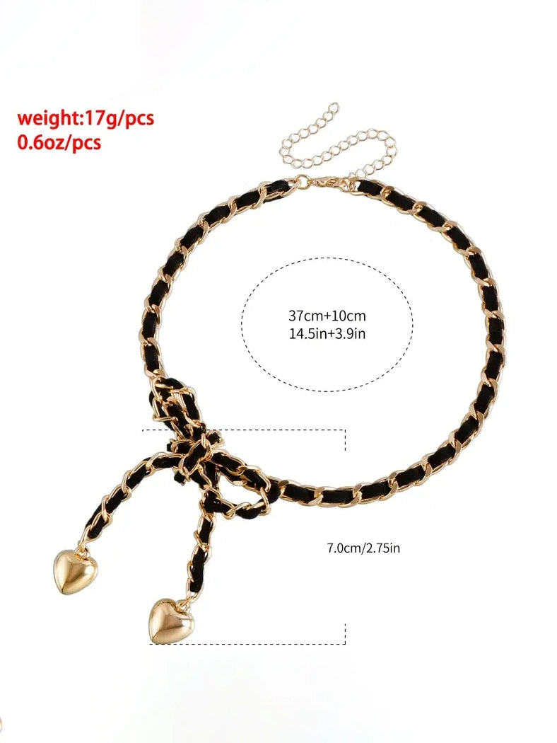 Choker Necklace Heart Detail
