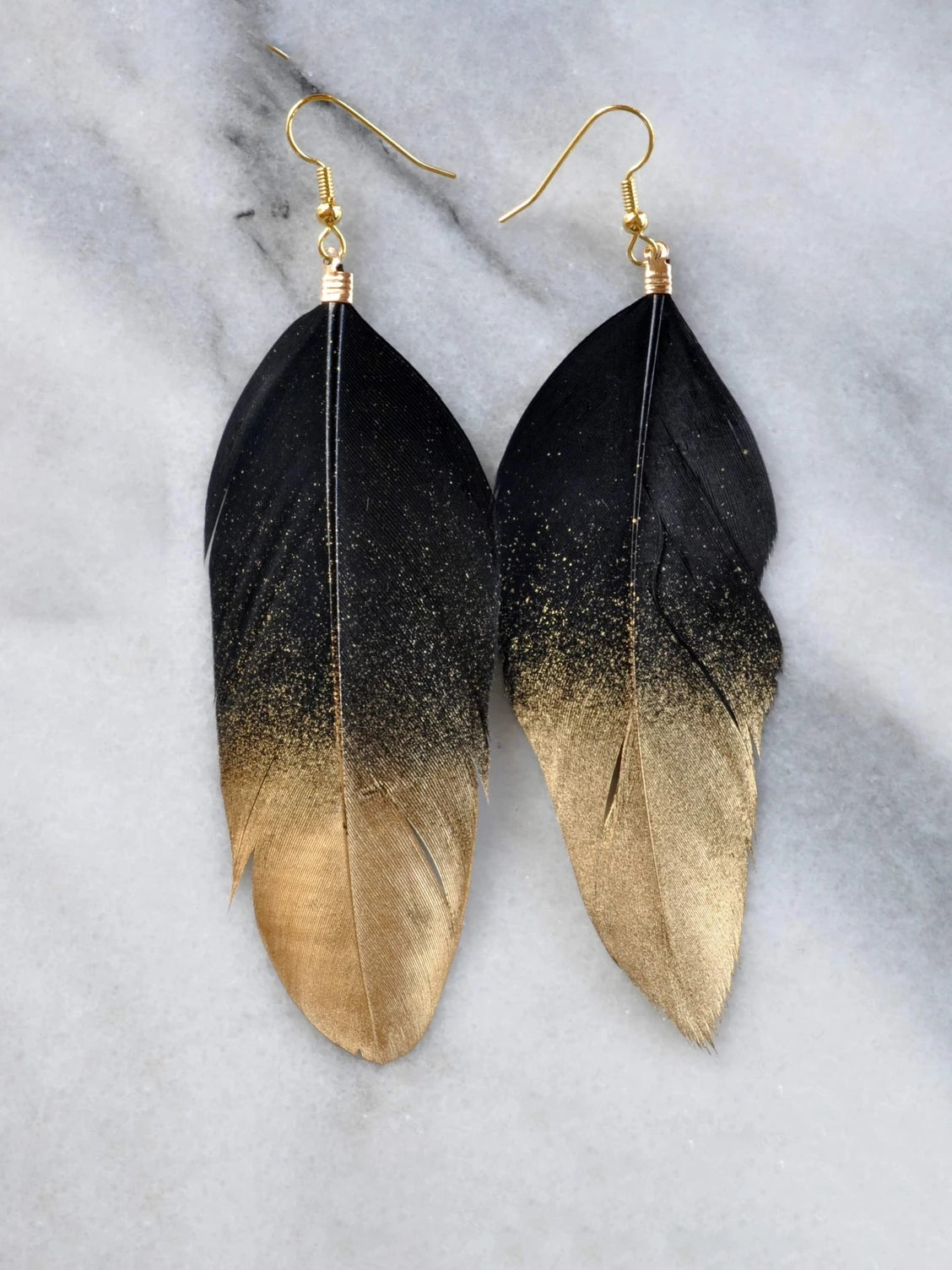 Dipped Feather Statement Earrings