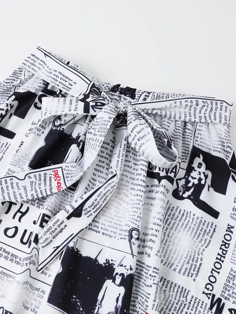 Gossip Plus Size Newsprint Skirt