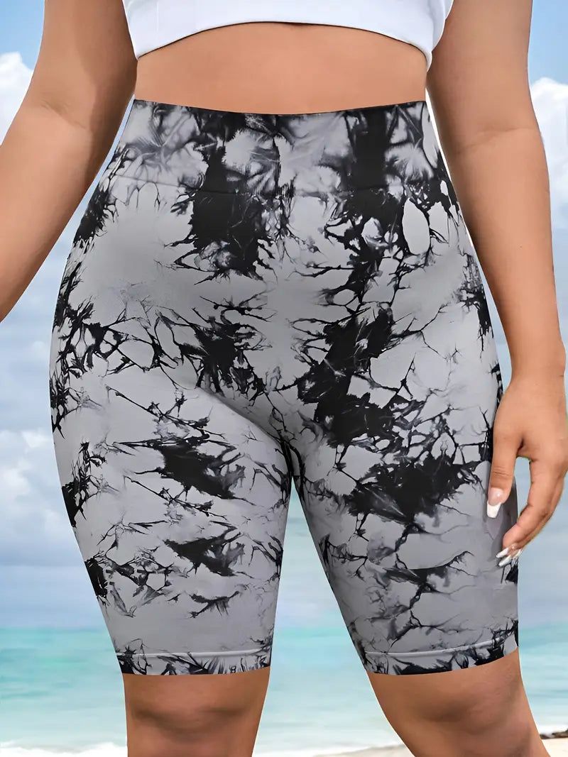 Cosmos Tie Dye Plus Size Shorts by Run Free by Vee