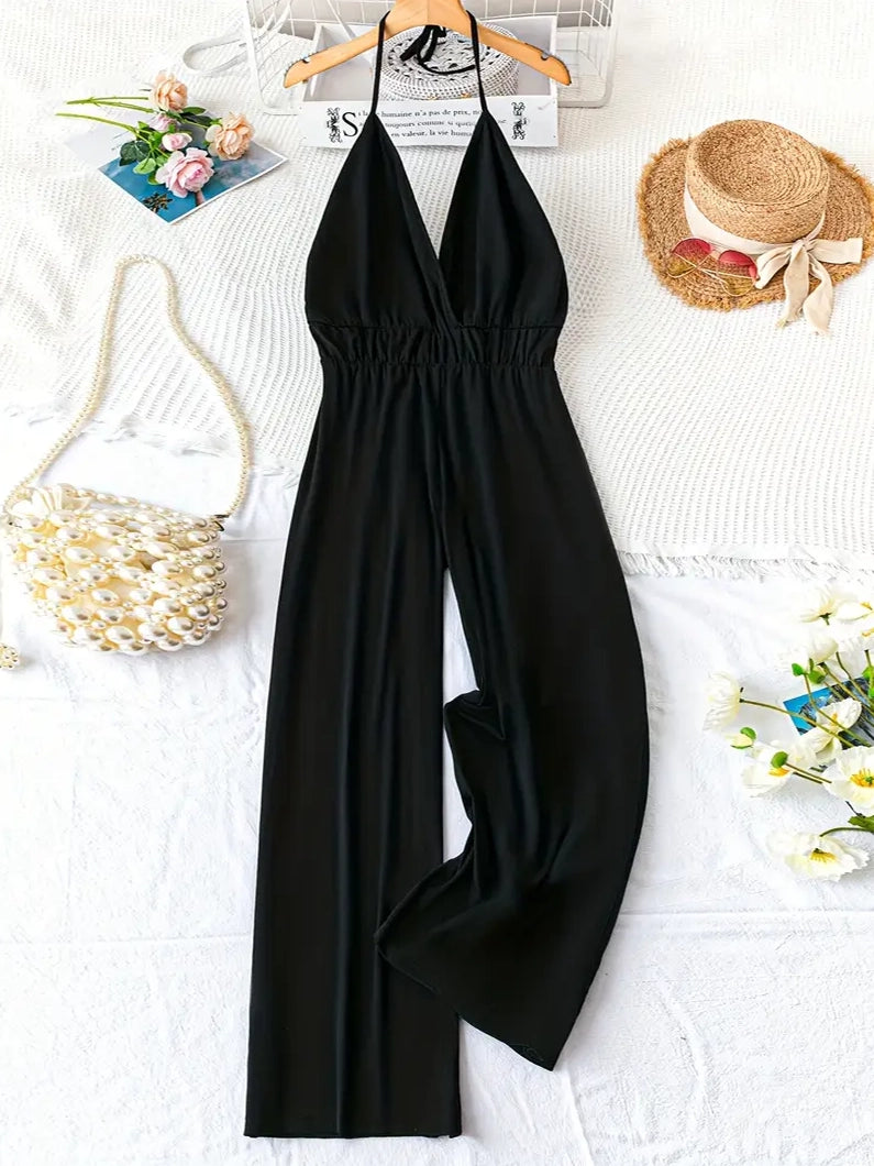 Nevel Plus Size Wide Leg Jumpsuit