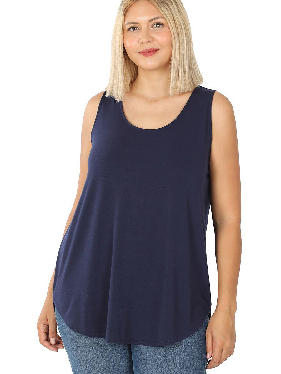 Claudia Perfect Plus Size Tank in Navy