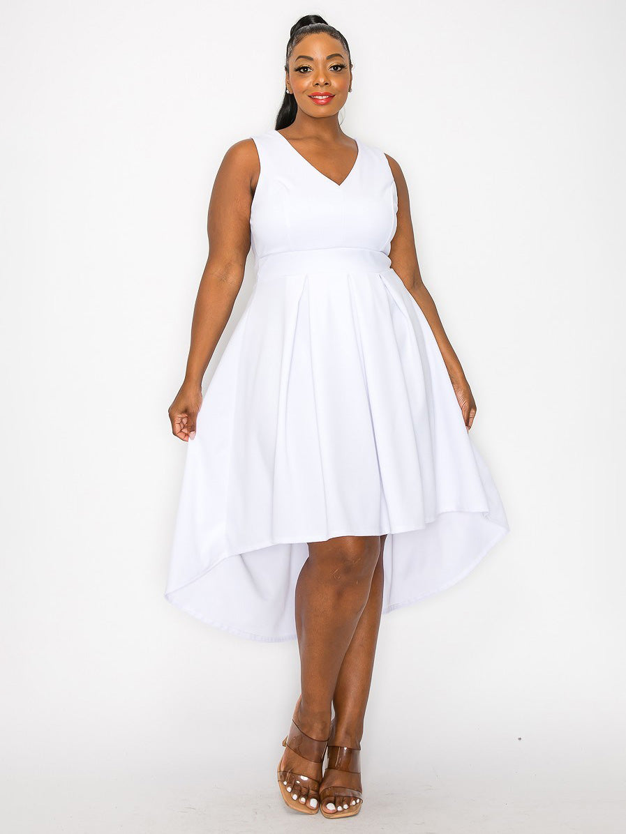 Maybelle Plus Size Fit & Flare Dress in White