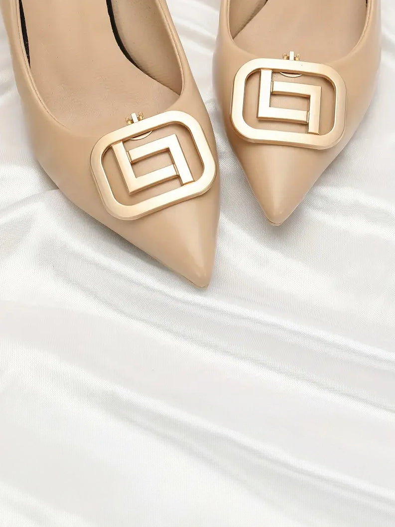 Rounded Square Gold Shoe Clips