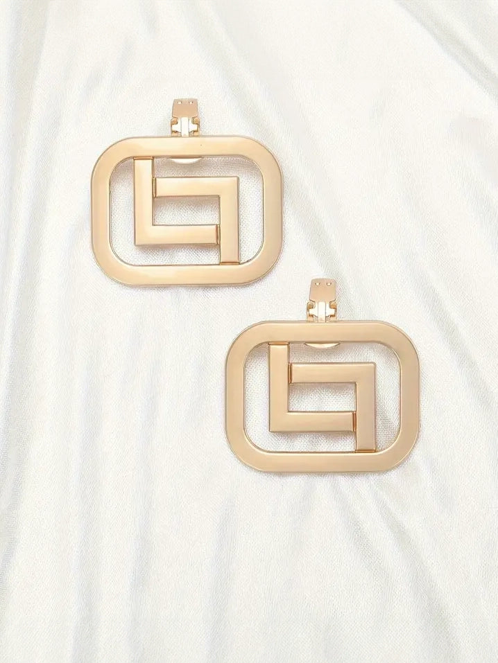 Rounded Square Gold Shoe Clips