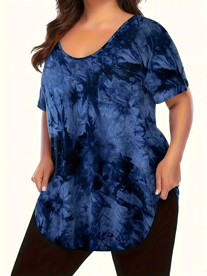 Plus Size V-neck T-shirt by Run Free by Vee