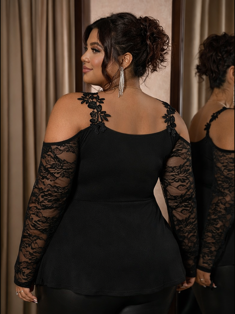 Scarlet Peplum Plus Size Top, plus size top, alternate view