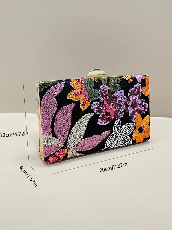 Elegant Sequin Embroidery Clutch