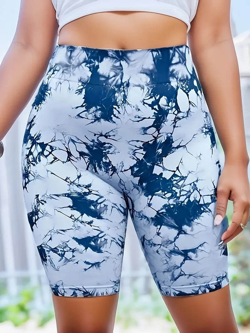 Cosmos Tie Dye Plus Size Shorts by Run Free by Vee