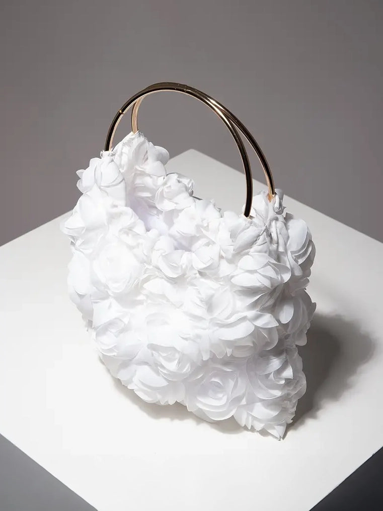Elegant Rose Detailed Handbag