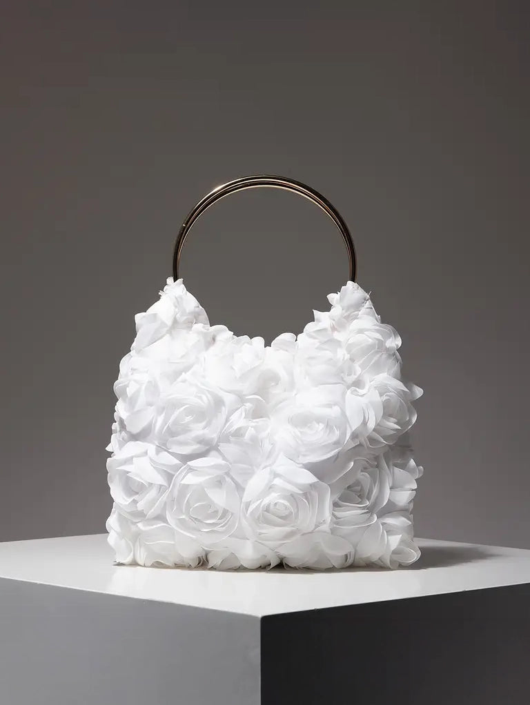 Elegant Rose Detailed Handbag