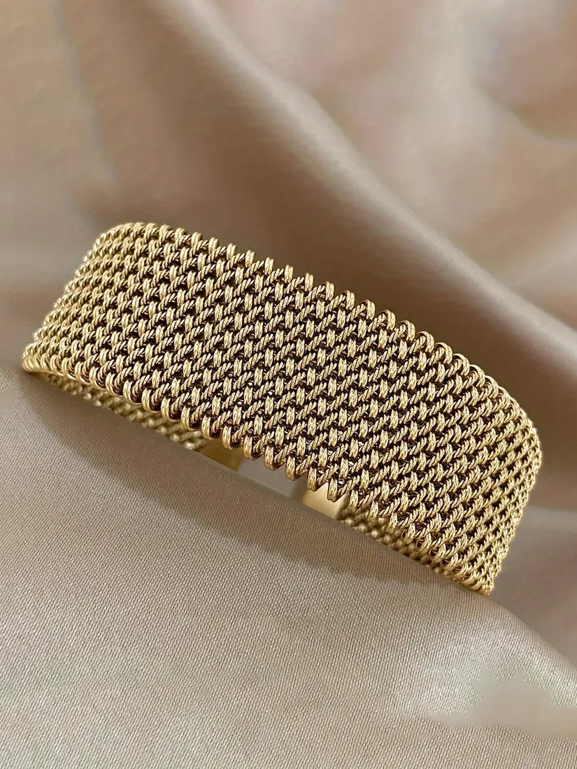 Woven Metallic Cuff Bracelet