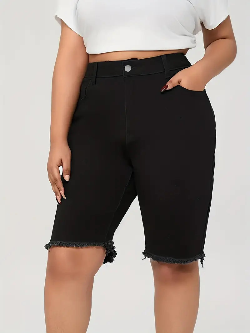 Zadie Plus Size Bermuda Denim Shorts