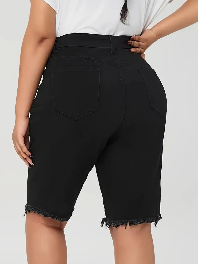 Zadie Plus Size Bermuda Denim Shorts