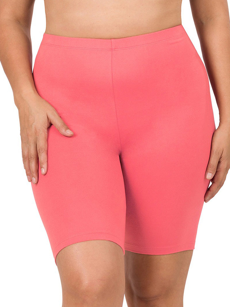 Elany Buttery Soft Plus Size Biker Shorts in Desert Rose