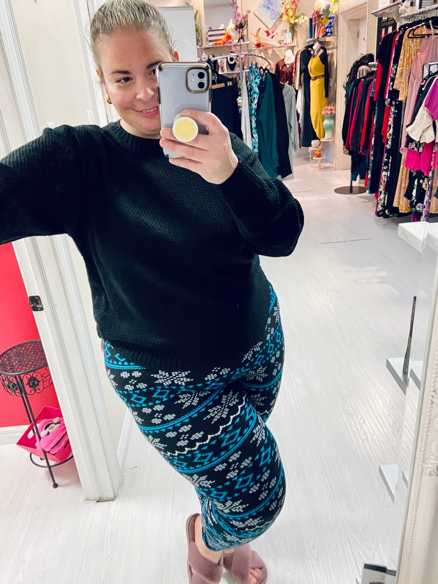 Zeema Microfiber Plus Size Legging in Winter Wonderland