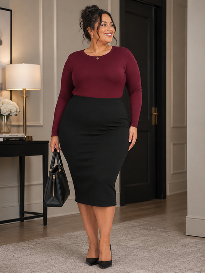 The Essential Pull On Plus Size Skirt
