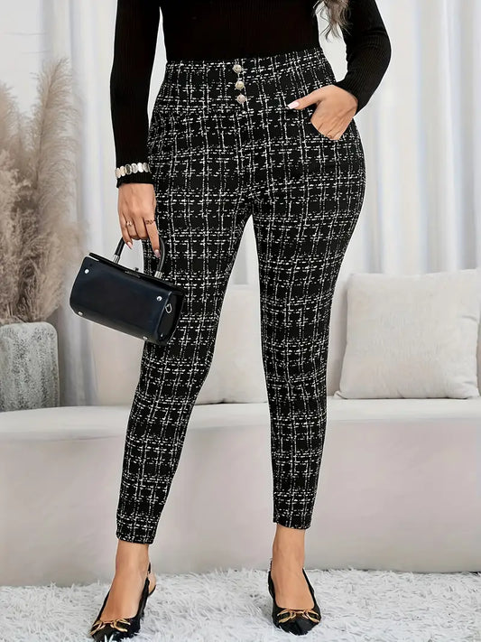 Iris Houndstooth Plus Size Leggings