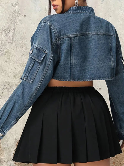 Roxy Super Cropped Plus Size Denim Jacket