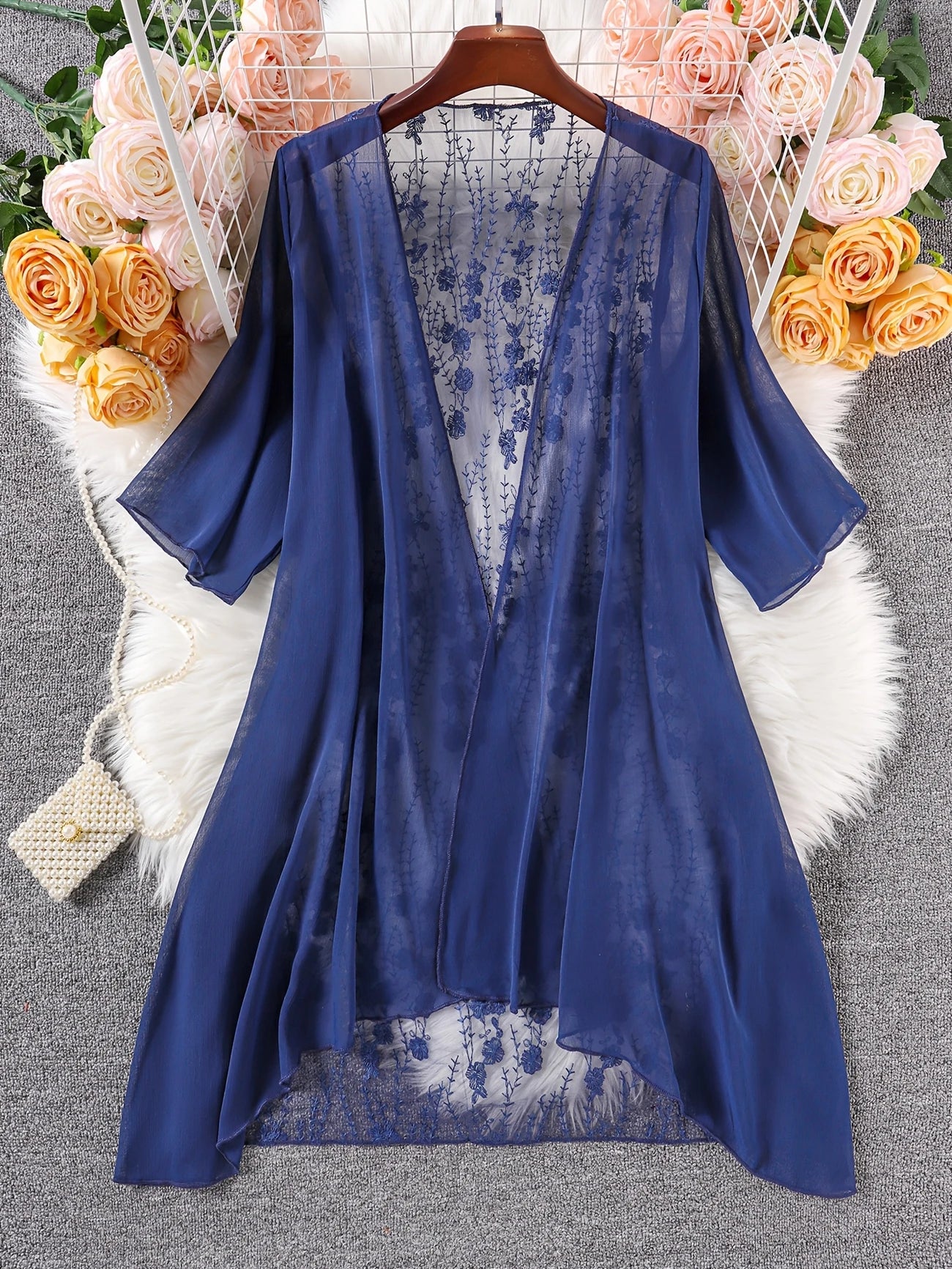 Cyze Plus Size Tropical Sheer Kimono