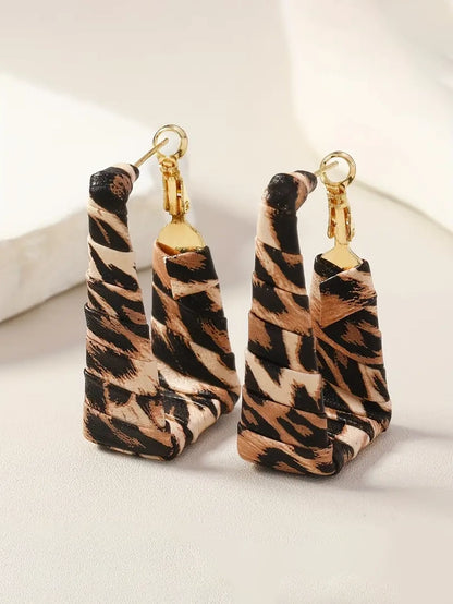 Print Wrapped Door Knocker Earrings