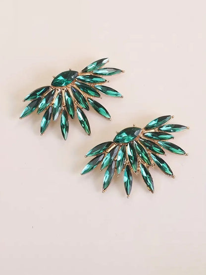 Green Rhinestone Shoe Clips