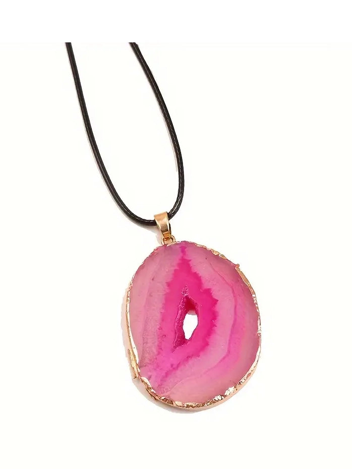 Natural Agate Pendant Necklace