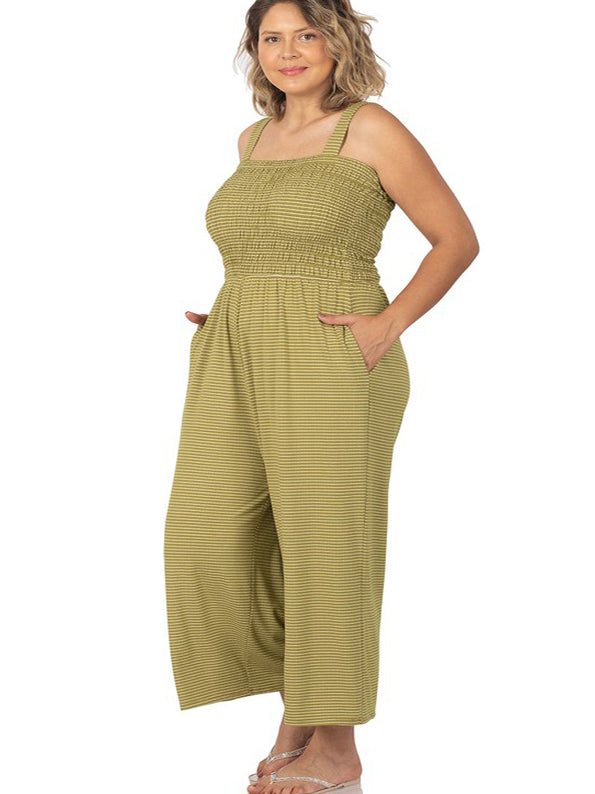 Atara Plus Size Wide Leg Cropped Jumpsuit