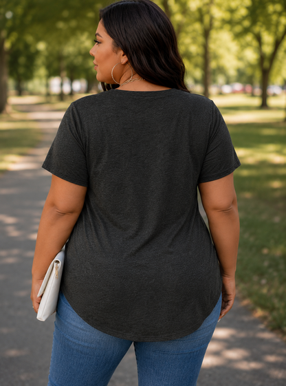Neva Perfect Plus Size T-shirt in Grey