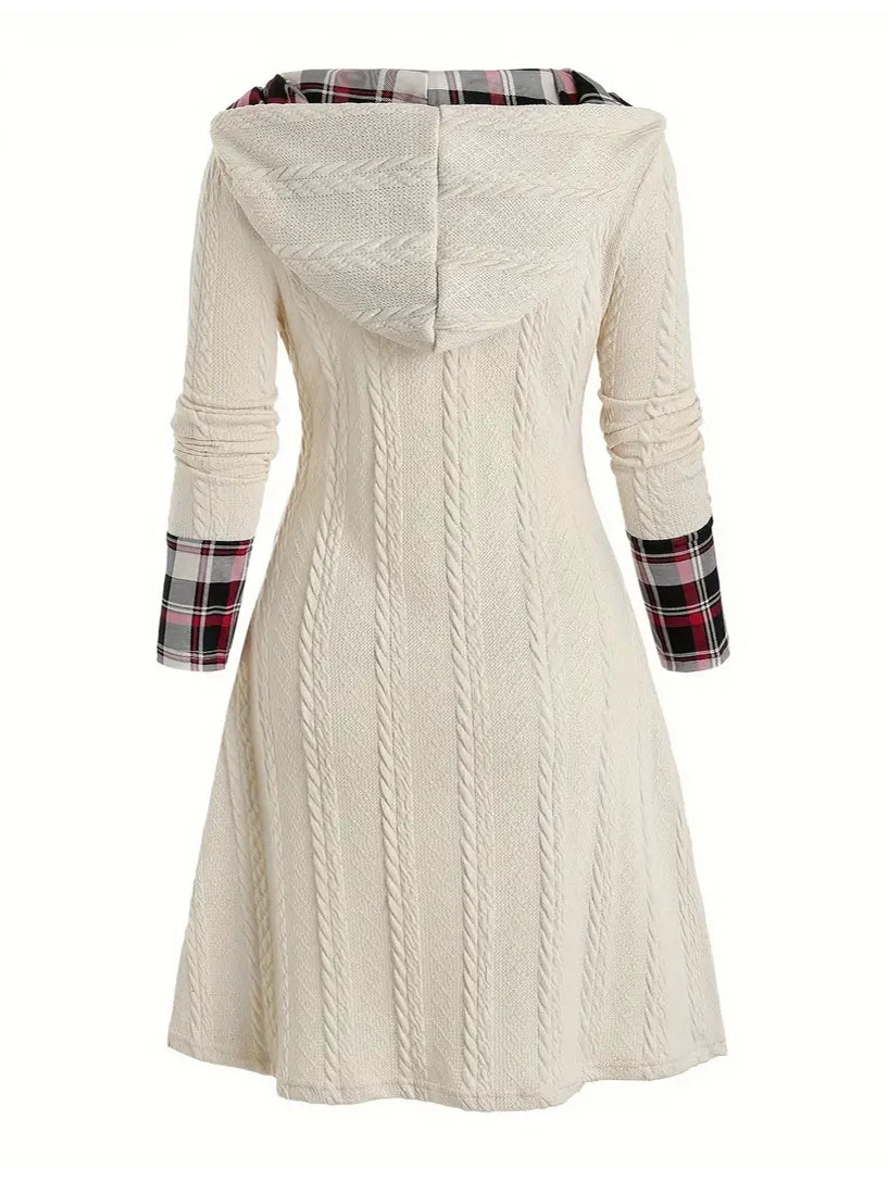 Pearl Plus Size Plaid Mix Sweater Dress