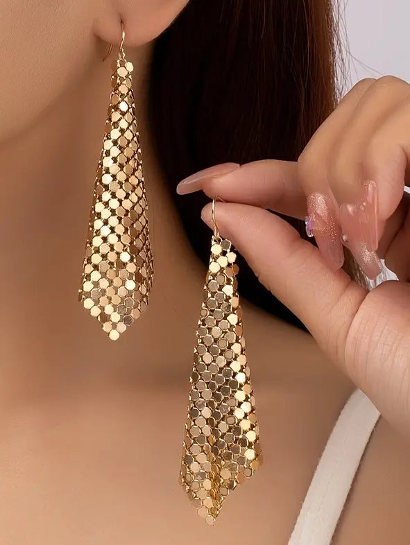 Gold Curtain Earrings