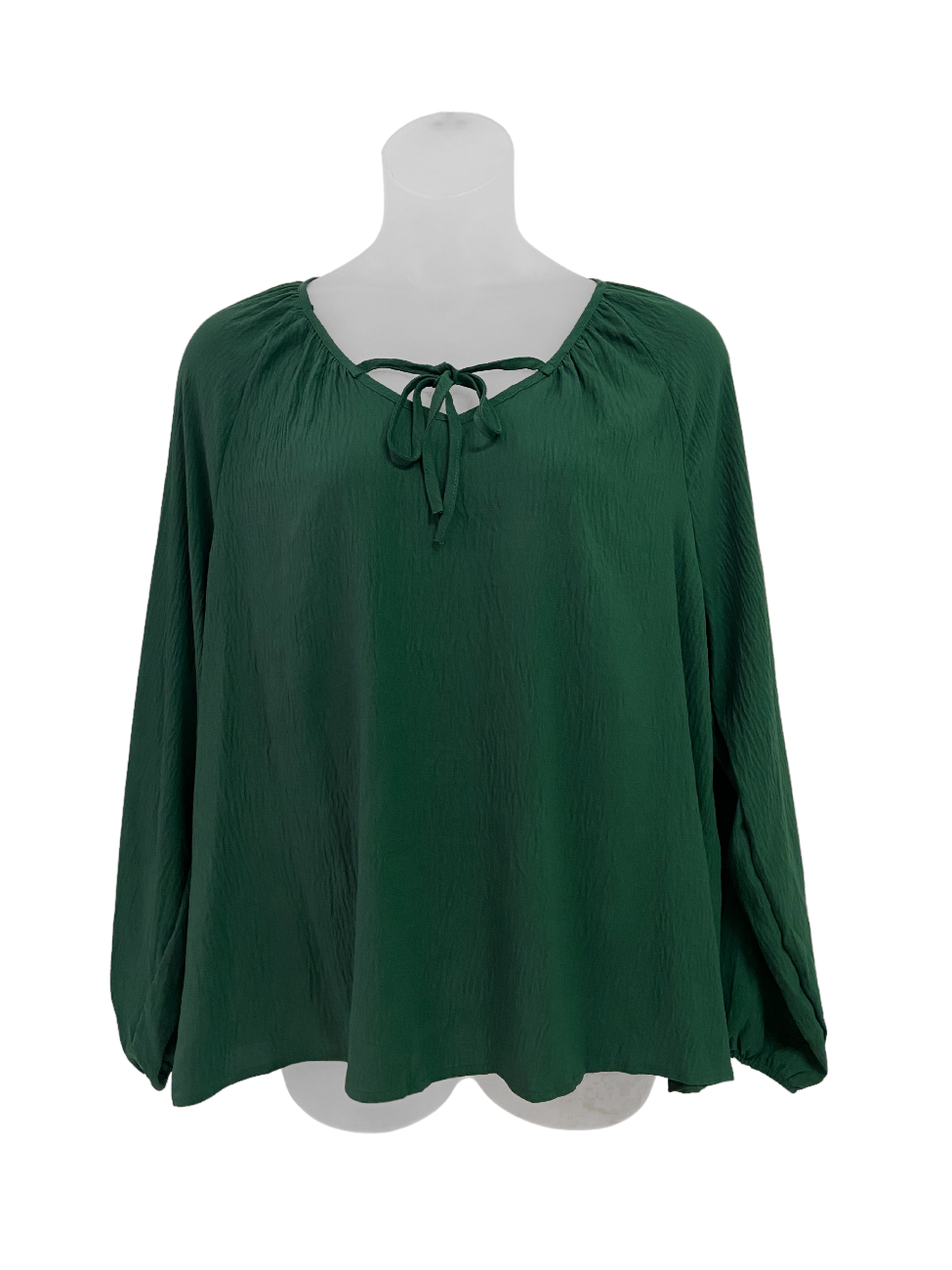 Raya Plus Size Blouse in Forest Green