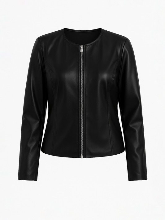 Marisol Fitted Faux Leather Plus Size Jacket