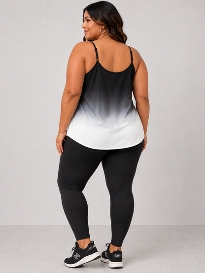 Scoop Neck Plus Size Tank in Ombré