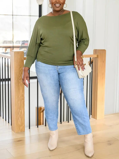 Boe Plus Size Straight Leg Crop Denim