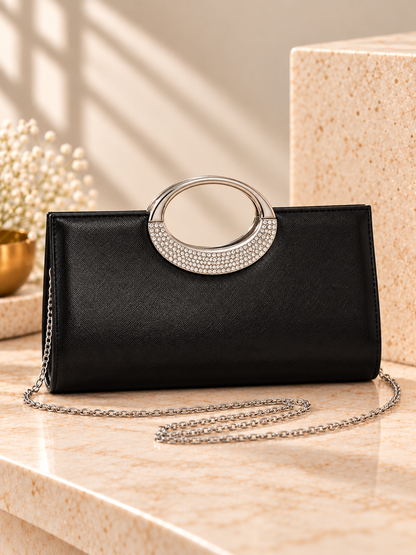 Crystal Handle Envelope Clutch