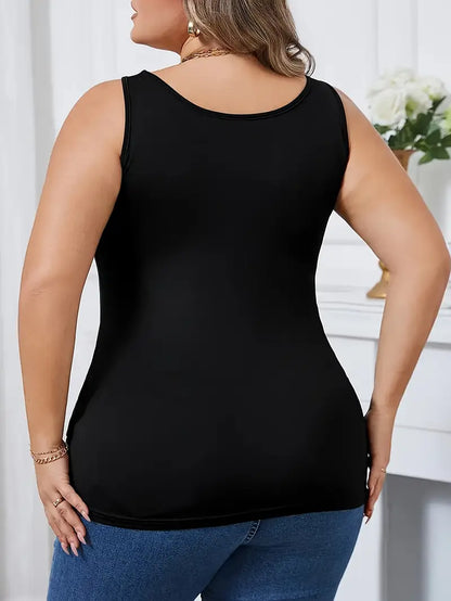 Amellia The Perfect Plus Size Tank Run Free by Fee White