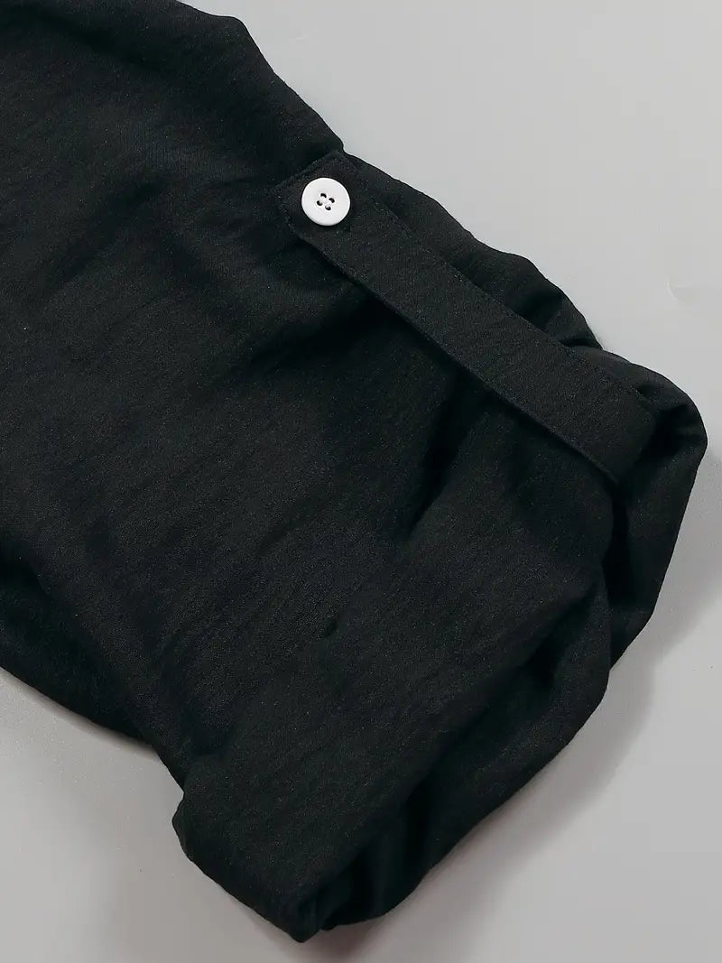 Loni Plus Size Shirt Dress in Black