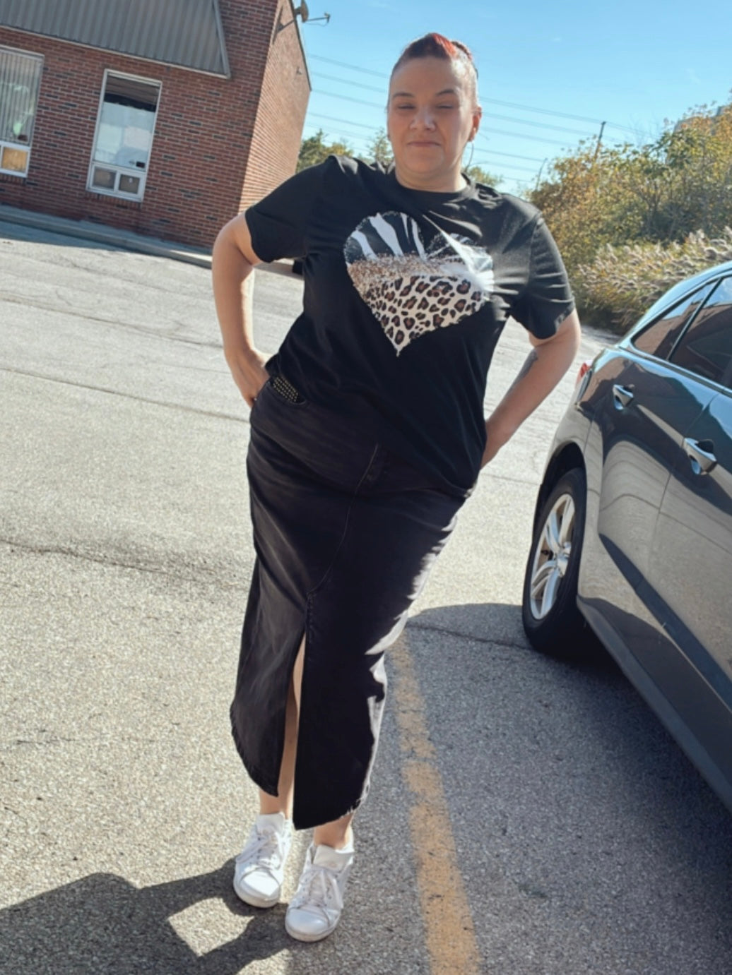 Wild Heart Graphic Plus Size T-shirt Black