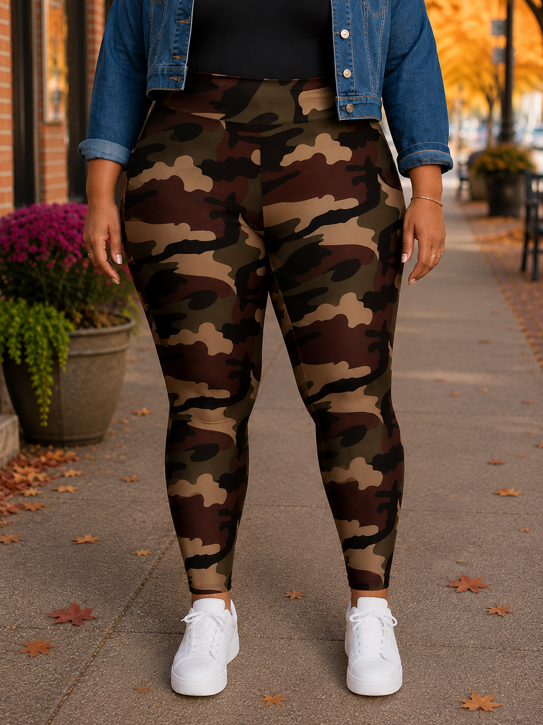 Camo High Waisted Plus Size Leggings