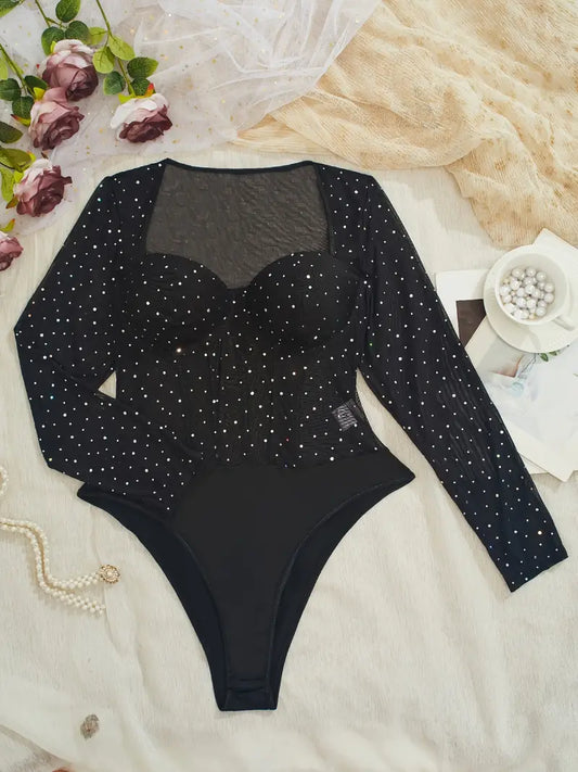 Ellen Plus Size Sequin Bodysuit