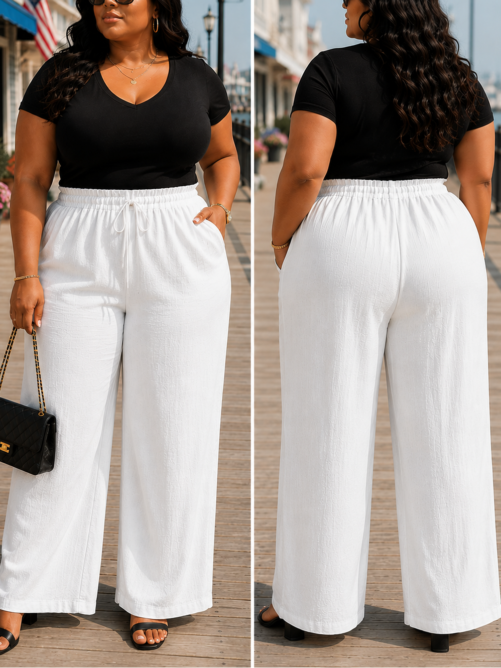 Angelica Straight Leg Plus Size Pant in White