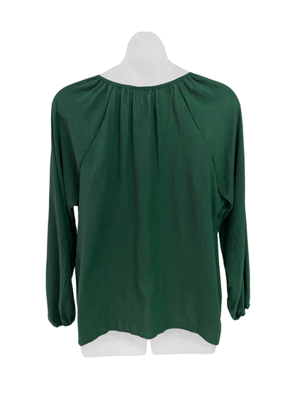 Raya Plus Size Blouse in Forest Green