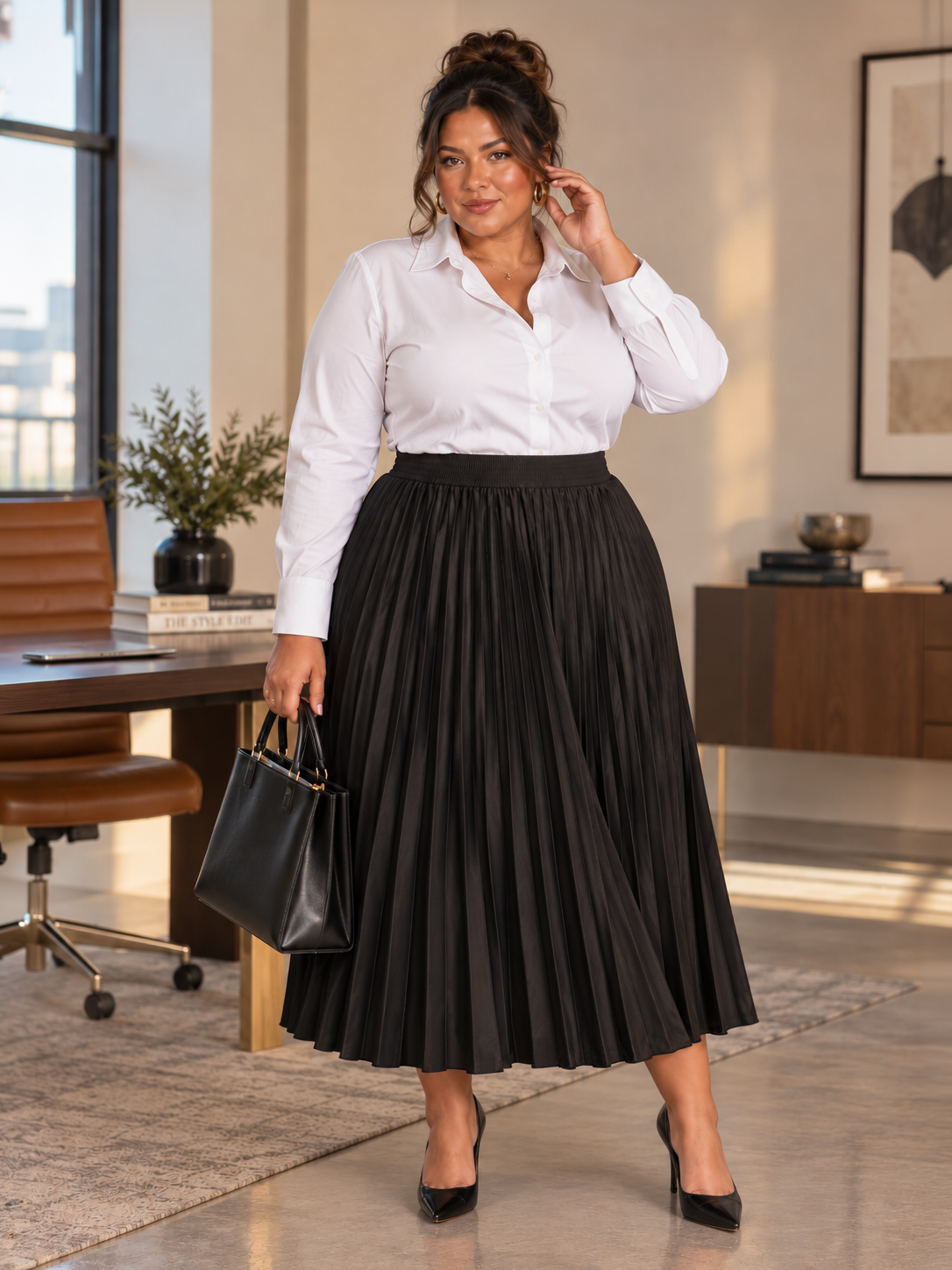 Paloma Pleated Plus Size Skirt