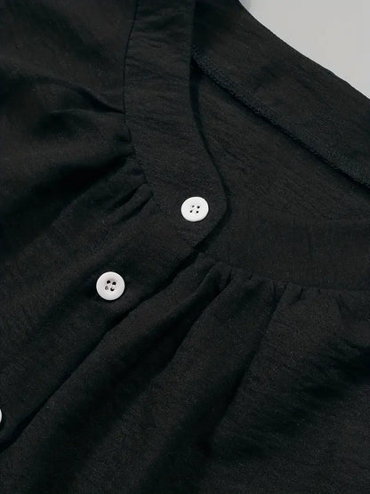 Loni Plus Size Shirt Dress in Black