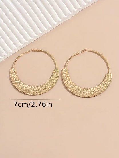 Exaggerated Large Hollow Round Hoop Earrings