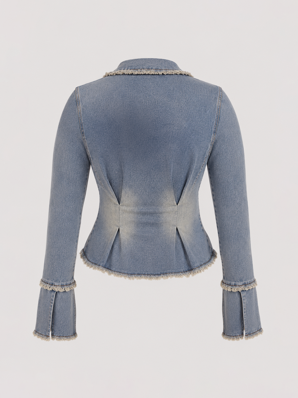 Sloane Vintage Frayed Plus Size Jean Jacket