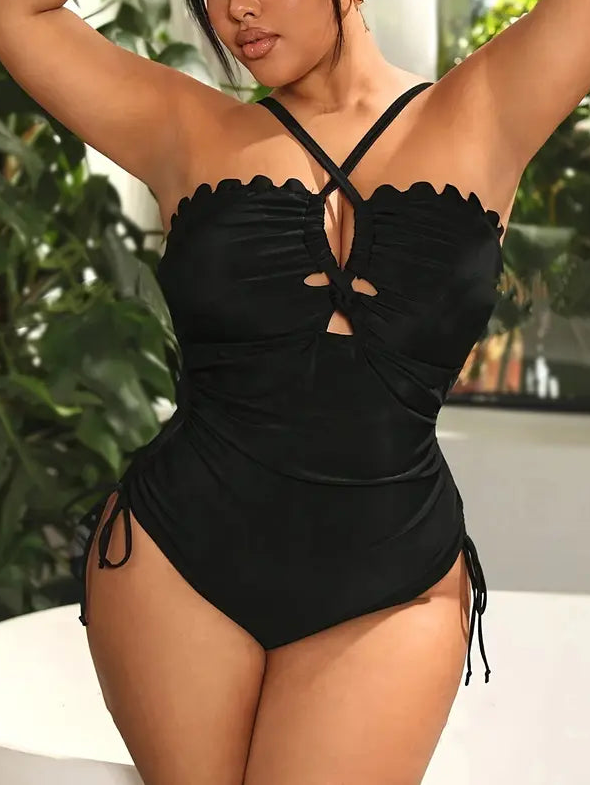 Saira Scalloped Plus Size Bathing Suit