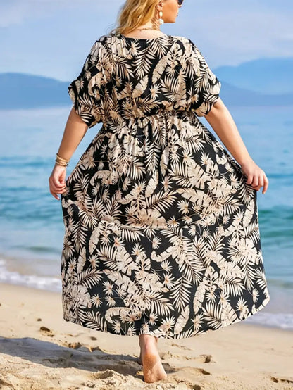 Sian Palm Tree Plus Size Cover Up